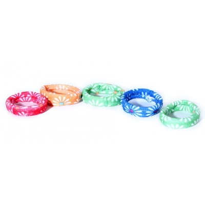 Most popular 4cm fashion style flower Printed hair ring for girls